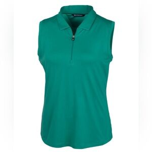 Cutter & Buck Forge Sleeveless Polo size small teal green